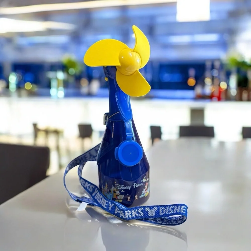 Disney Parks Mickey Mouse Misting Fan Cooling Water Spray Bottle With Lanyard